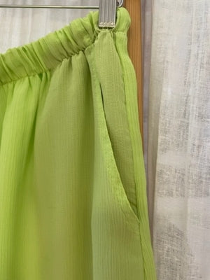 Preloved Lime green textured flowy trousers
