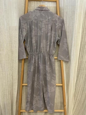 Preloved Purple floral print long sleeve shirt dress