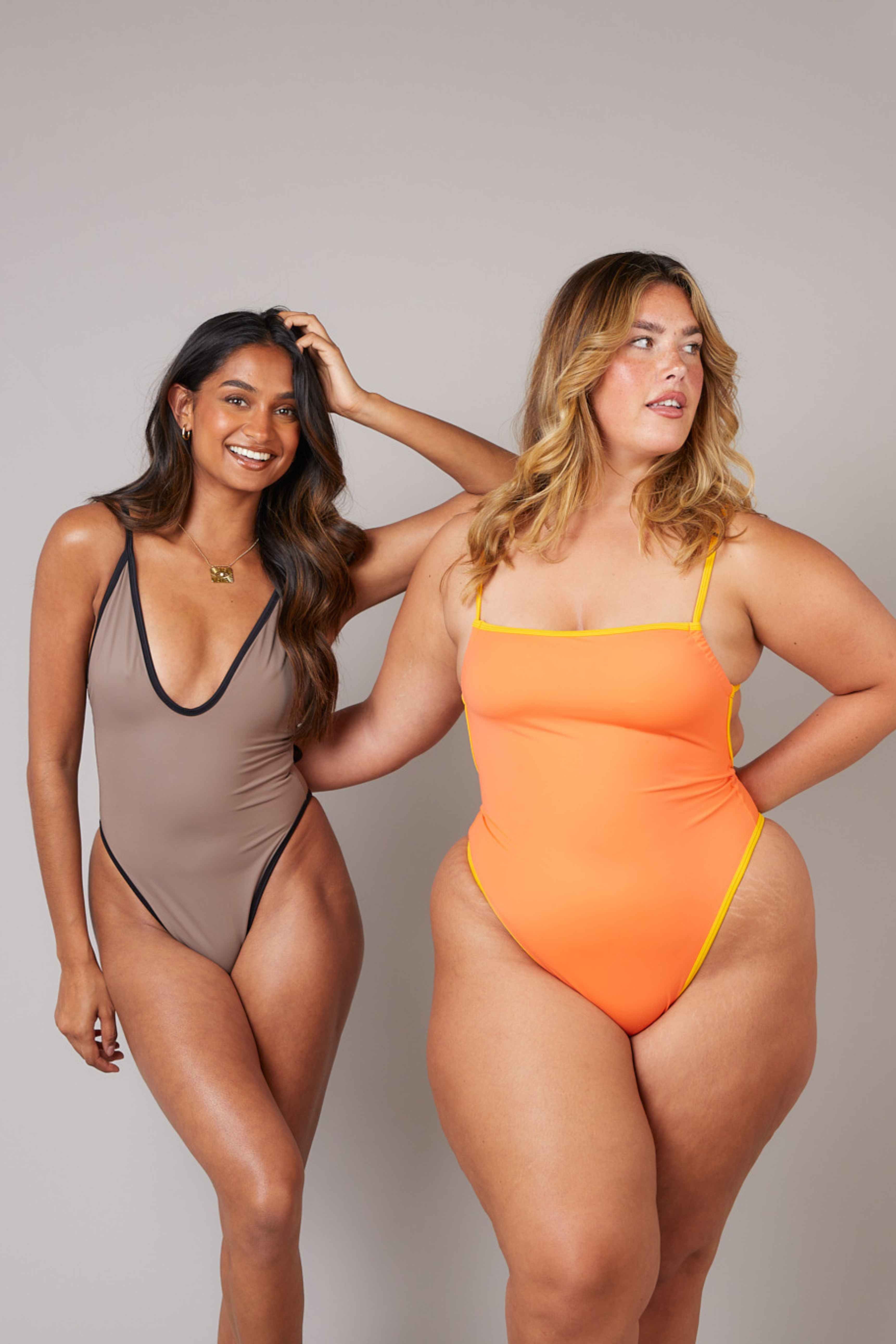 Preloved Bandeau Cut Swimsuit (Orange)