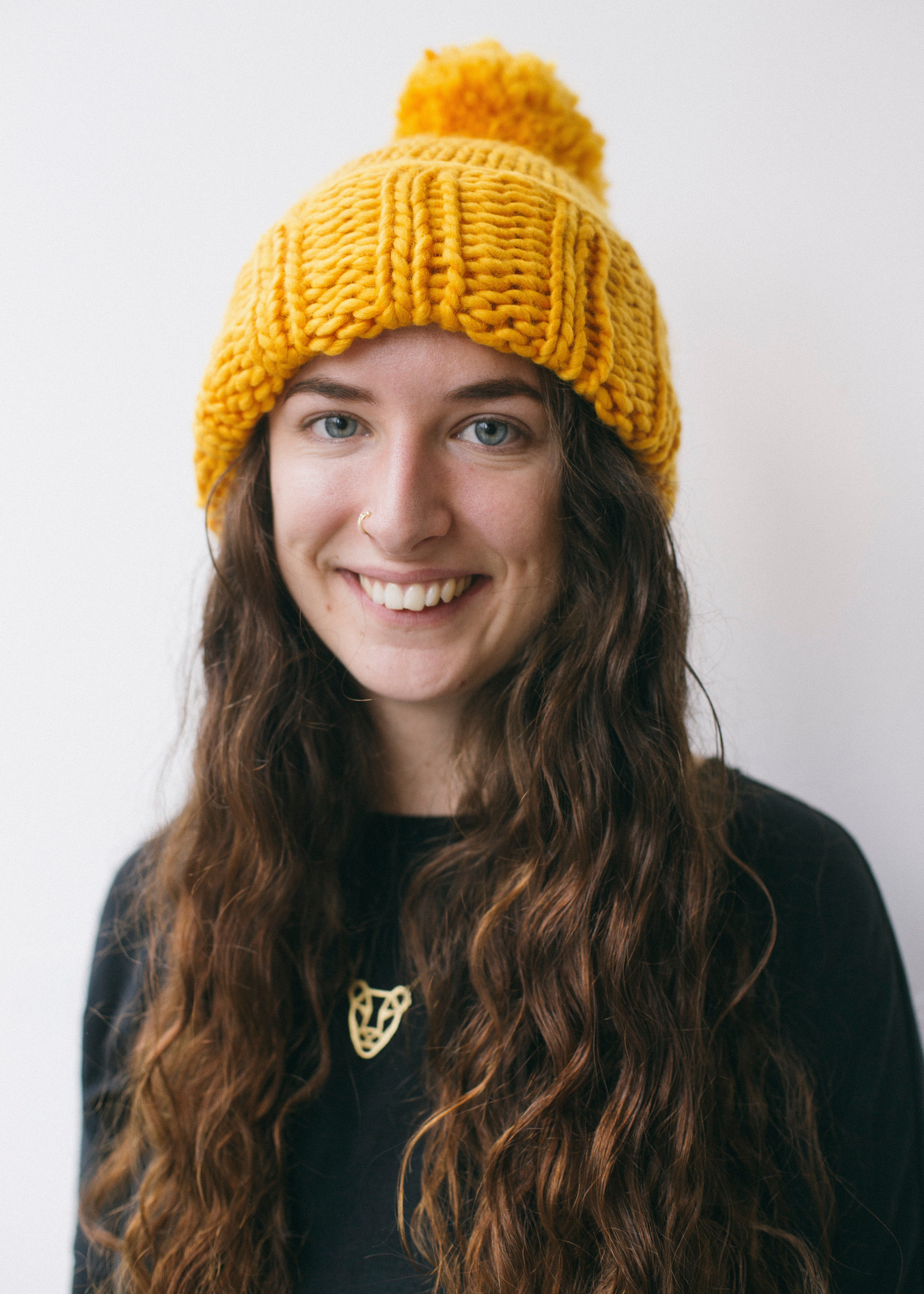 Preloved Mustard Pom Pom Beanie