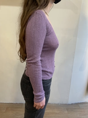 Preloved Casual Long Sleeve Top with Buttons