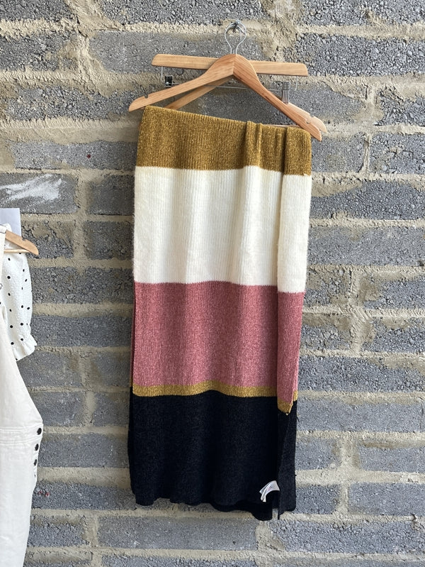 Preloved Large pink and mustard scarf