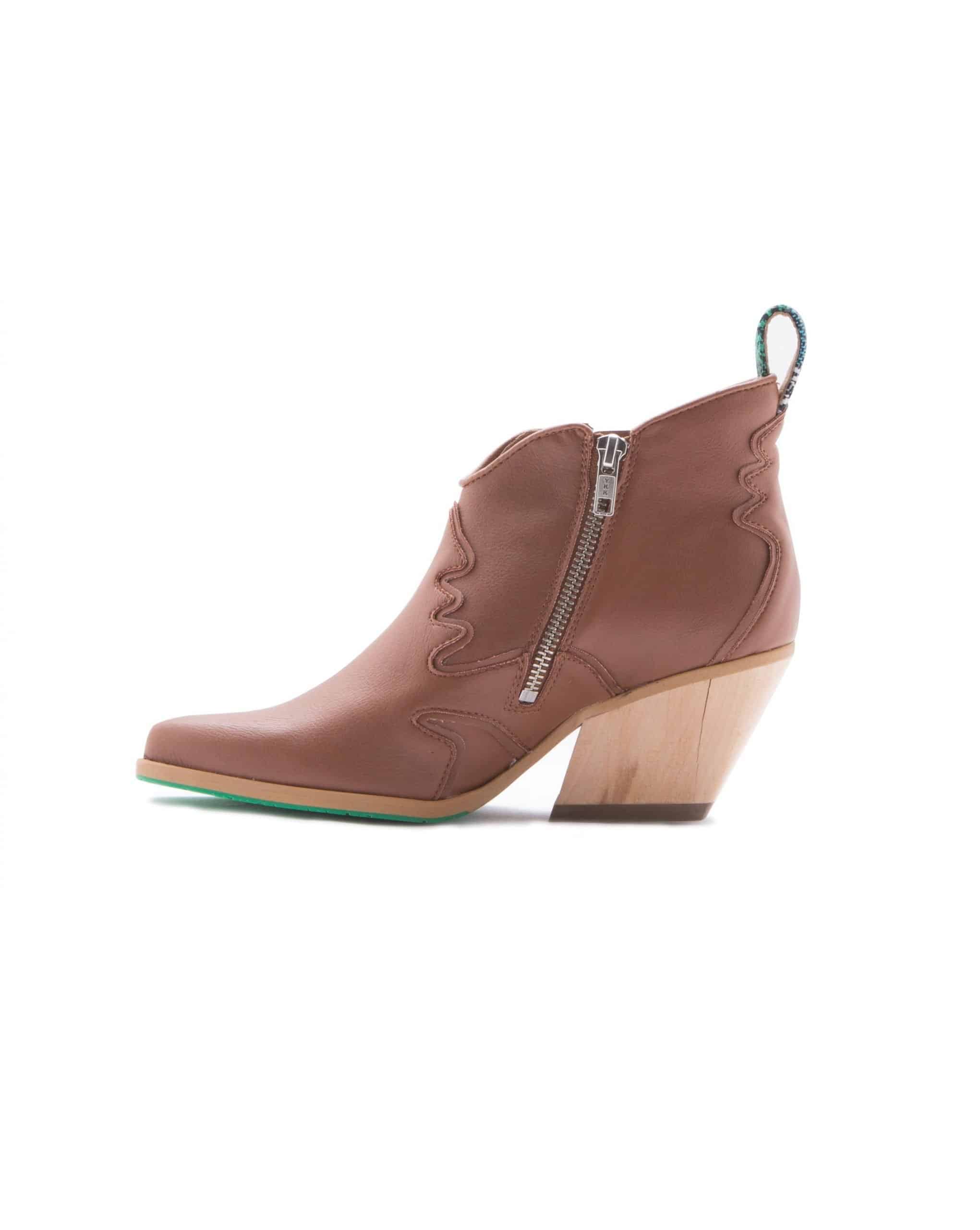 Preloved Atlantis AppleSkin Vegan Leather Ankle Boots | Cognac