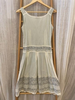 Preloved Pale blue summer dress with patterns and detailing