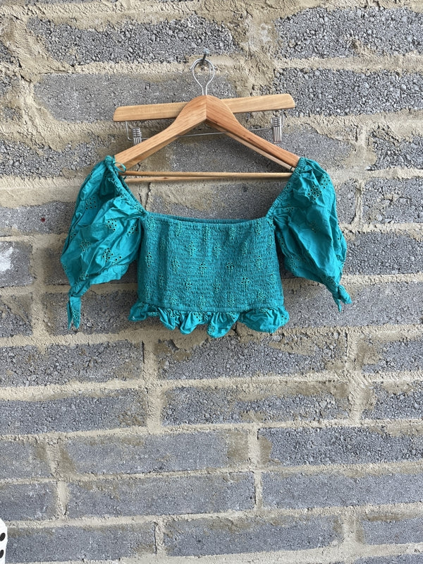 Preloved Turquoise Zara crop top