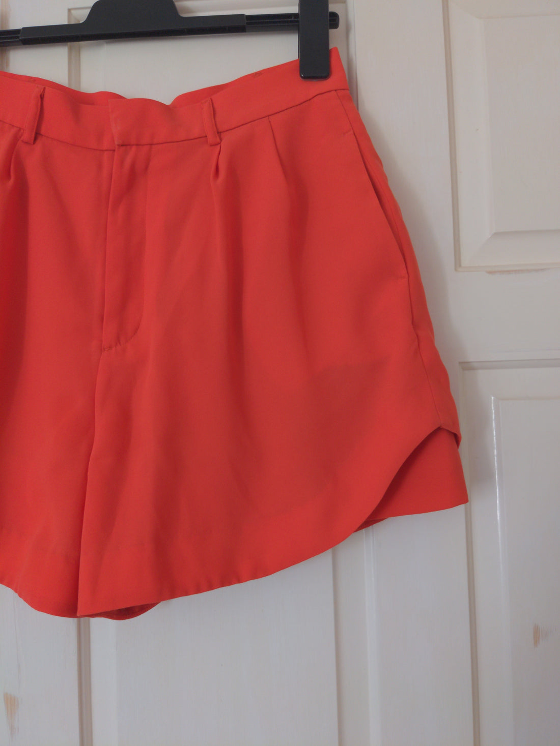 Preloved Orange Crepe High Waisted Shorts
