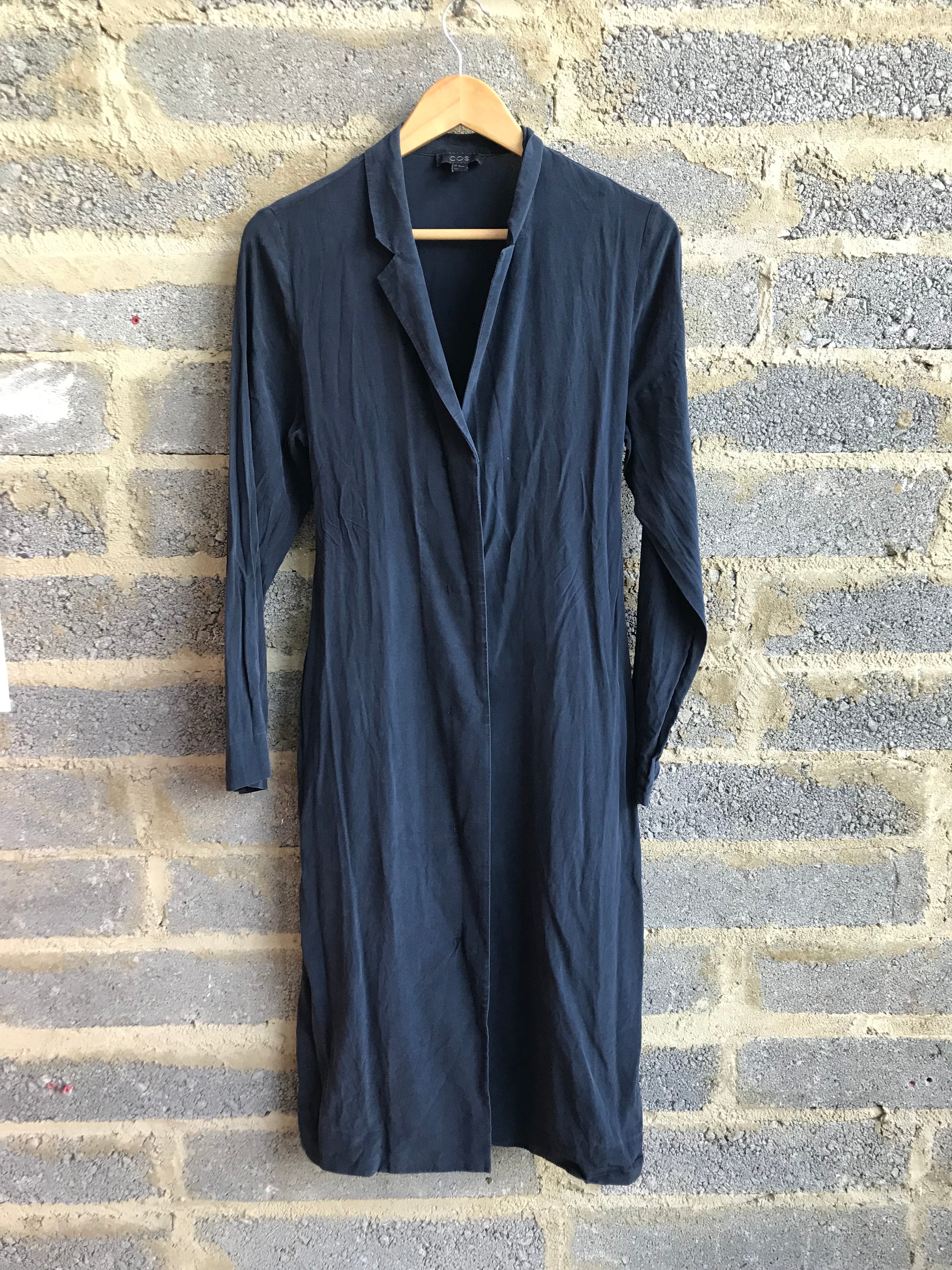 Preloved Navy Long Sleeve Silk Dress