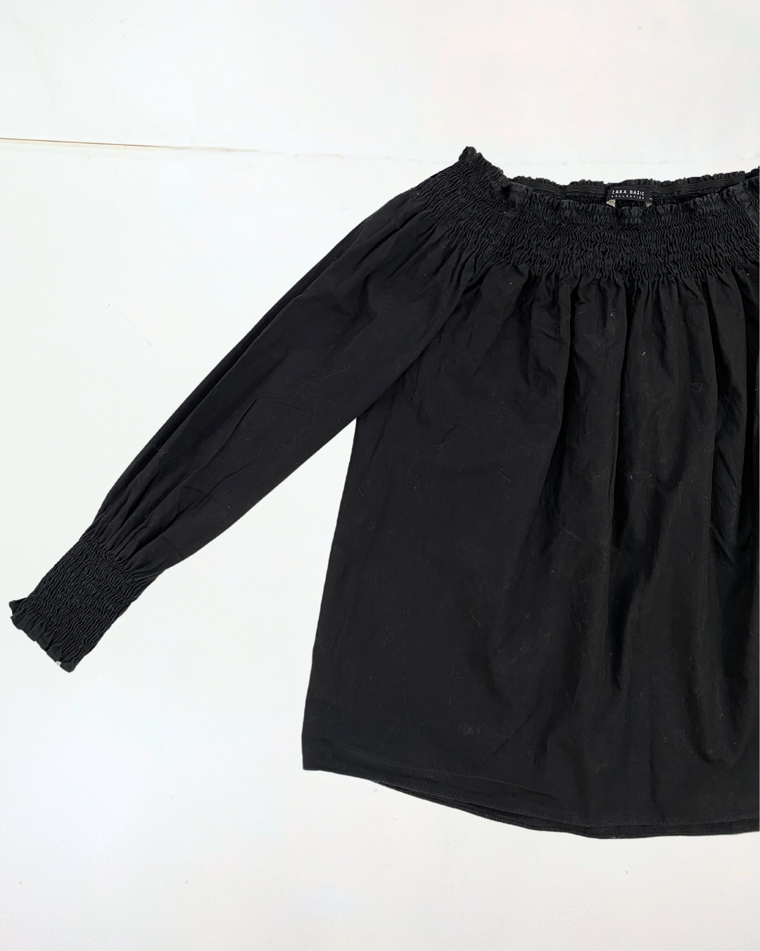 Zara Black Smock Top Size S
