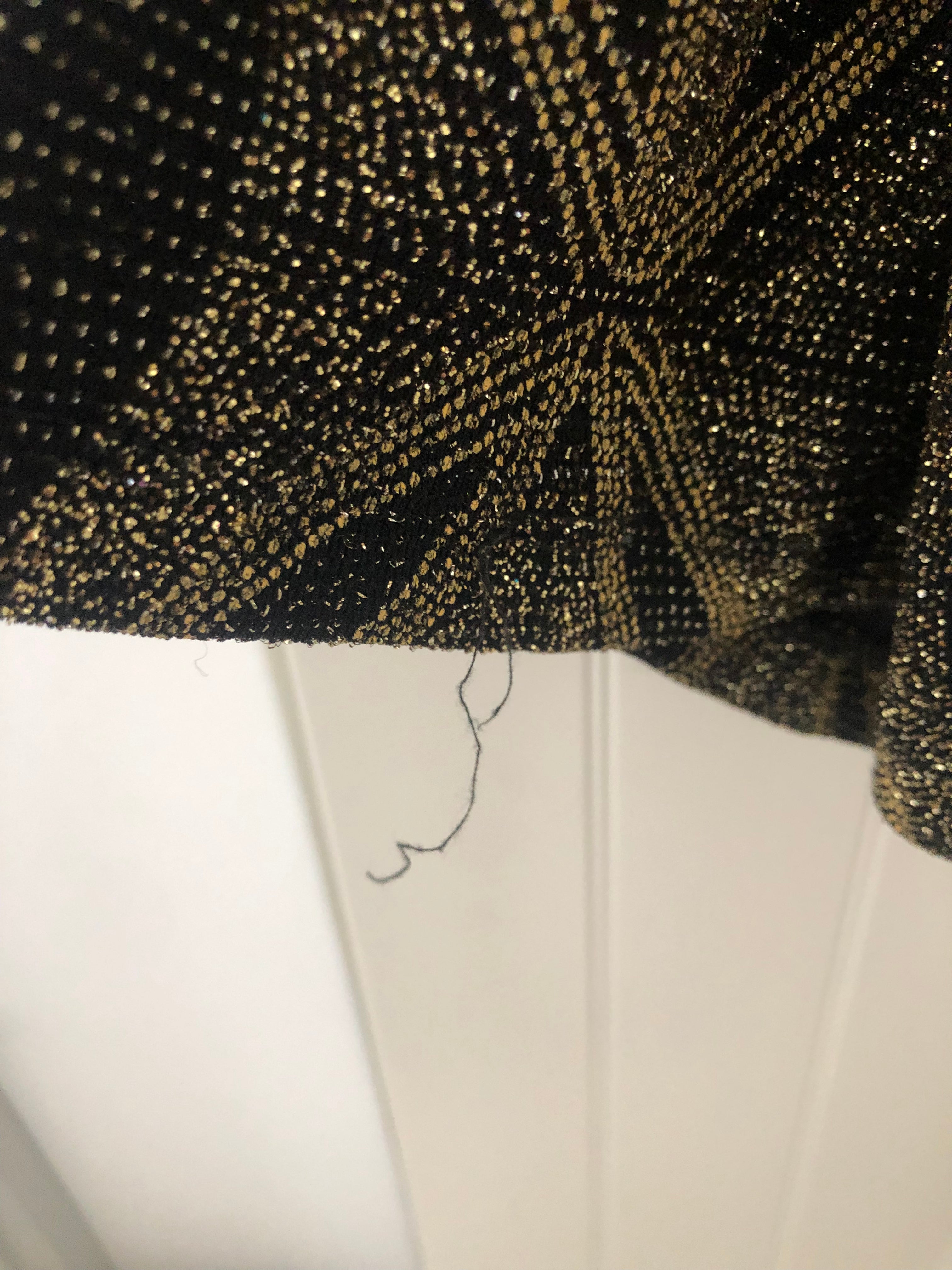 Preloved Gold and black glittery midi dress