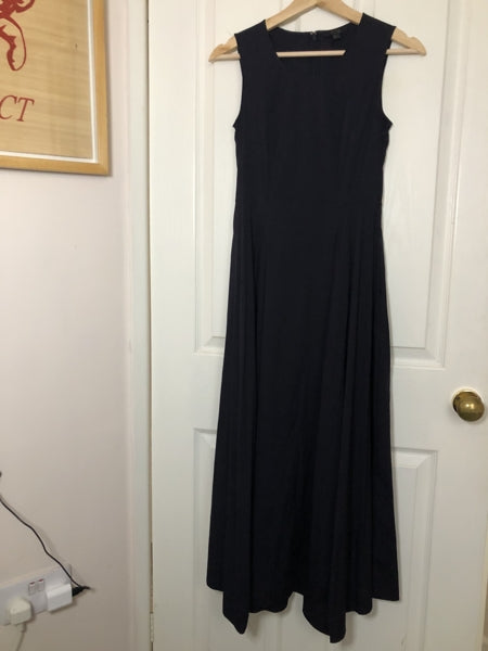 Preloved Navy Polycotton Maxi Dress WITH POCKETS!