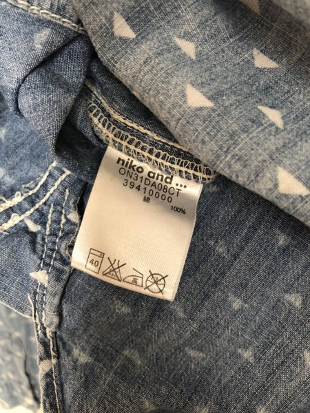 Preloved Japanese Triangle Pattern Chambray Shirt