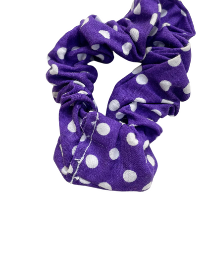 Purple Polka Dot Scrunchie