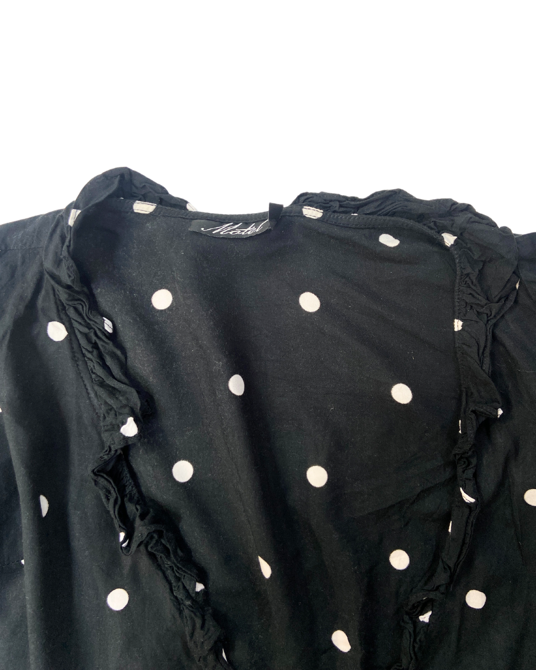 Motel Black and White Polka Dot Top