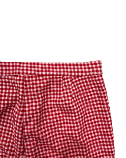 Zara Red Gingham Capri Trousers