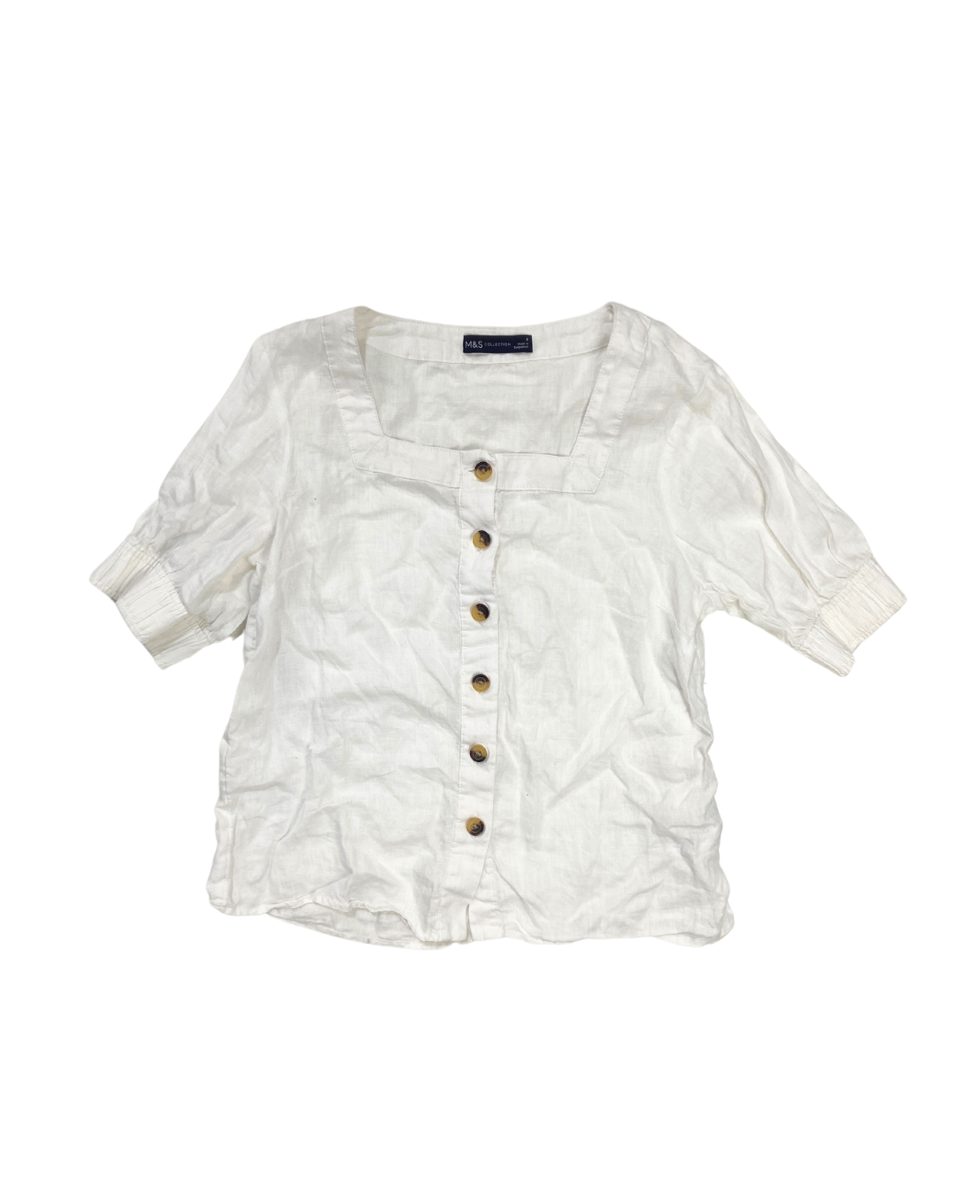 Marks and Spencer White Button Blouse