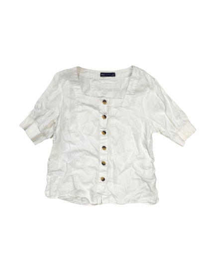 Marks and Spencer White Button Blouse