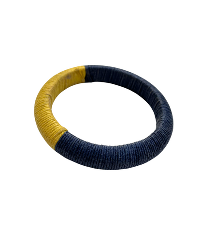 Blue Bangle with Yellow Stripe