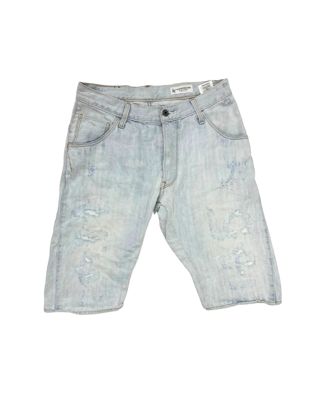 G Star Light Wash Denim Shorts OWNI