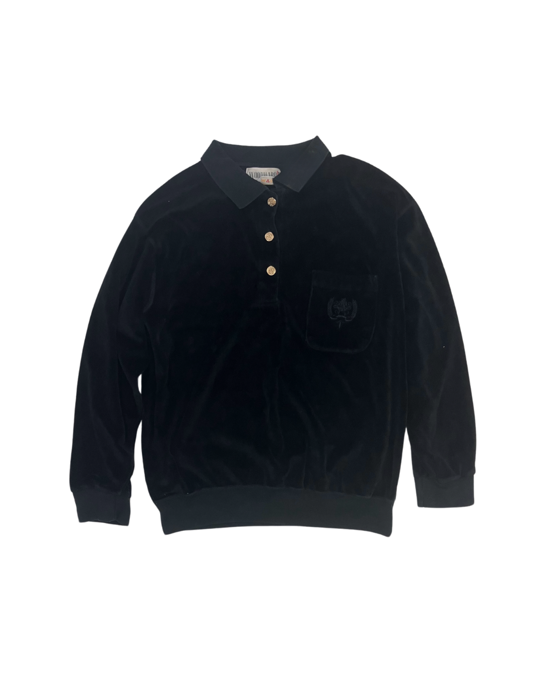 Black Velour Polo Shirt