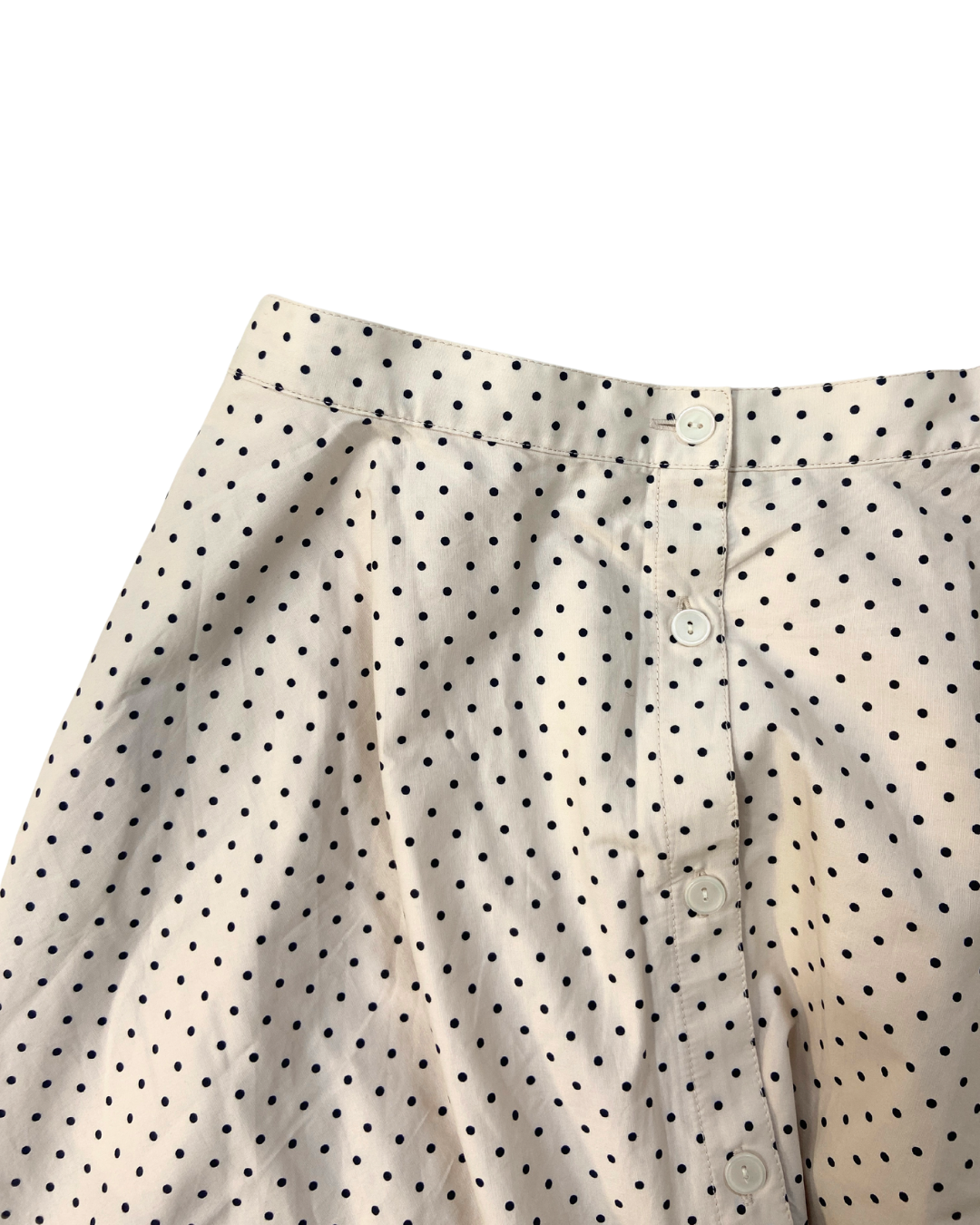 Uniqlo Cream Polka Dot Mini Skirt Size M