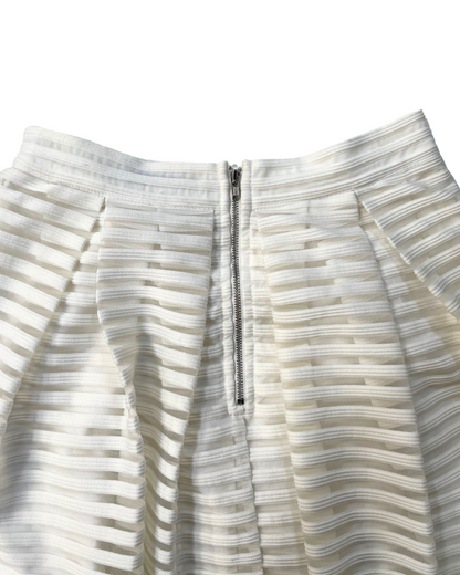 Dotti White Stripe Midi Skirt