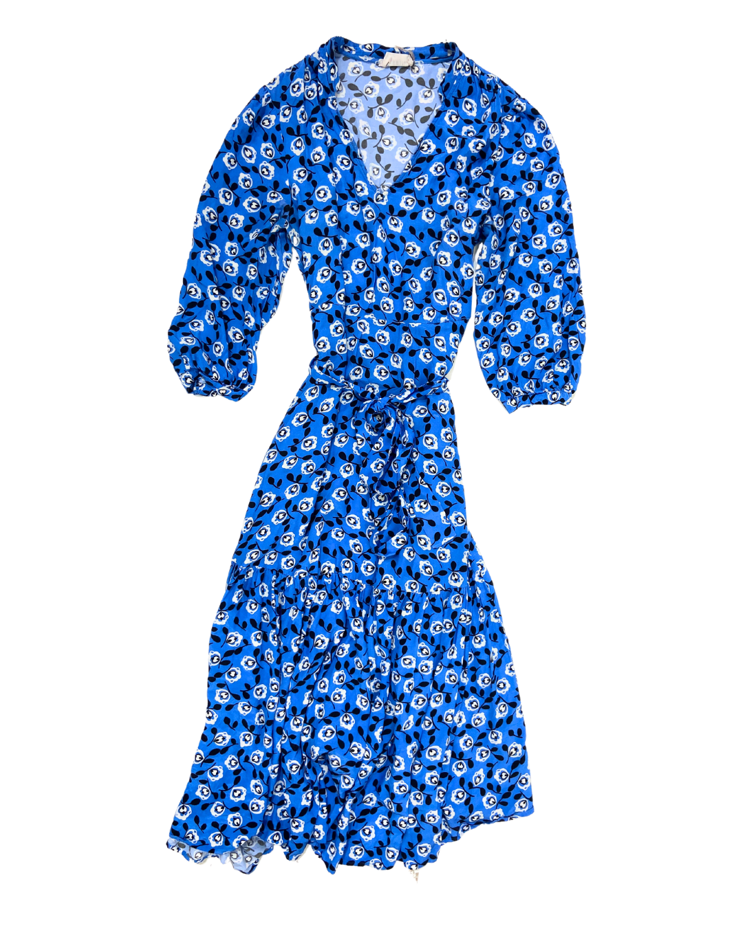 Cefinn Blue Floral Midi Dress OWNI Cefinn Blue Floral Midi Dress OWNI
