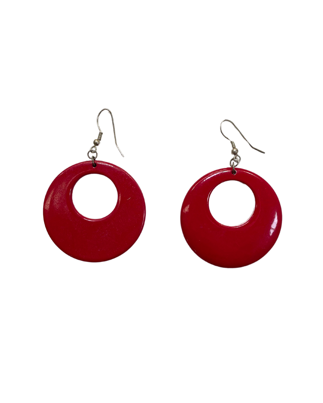 Red Hoop Earrings