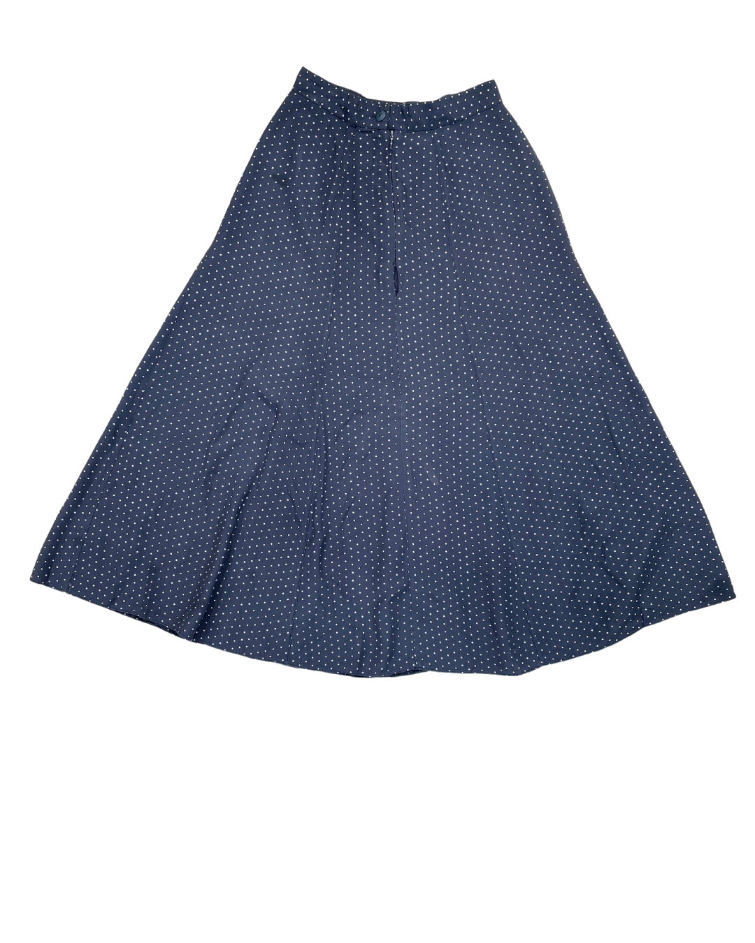 Navy Polka Dot Midi Skirt