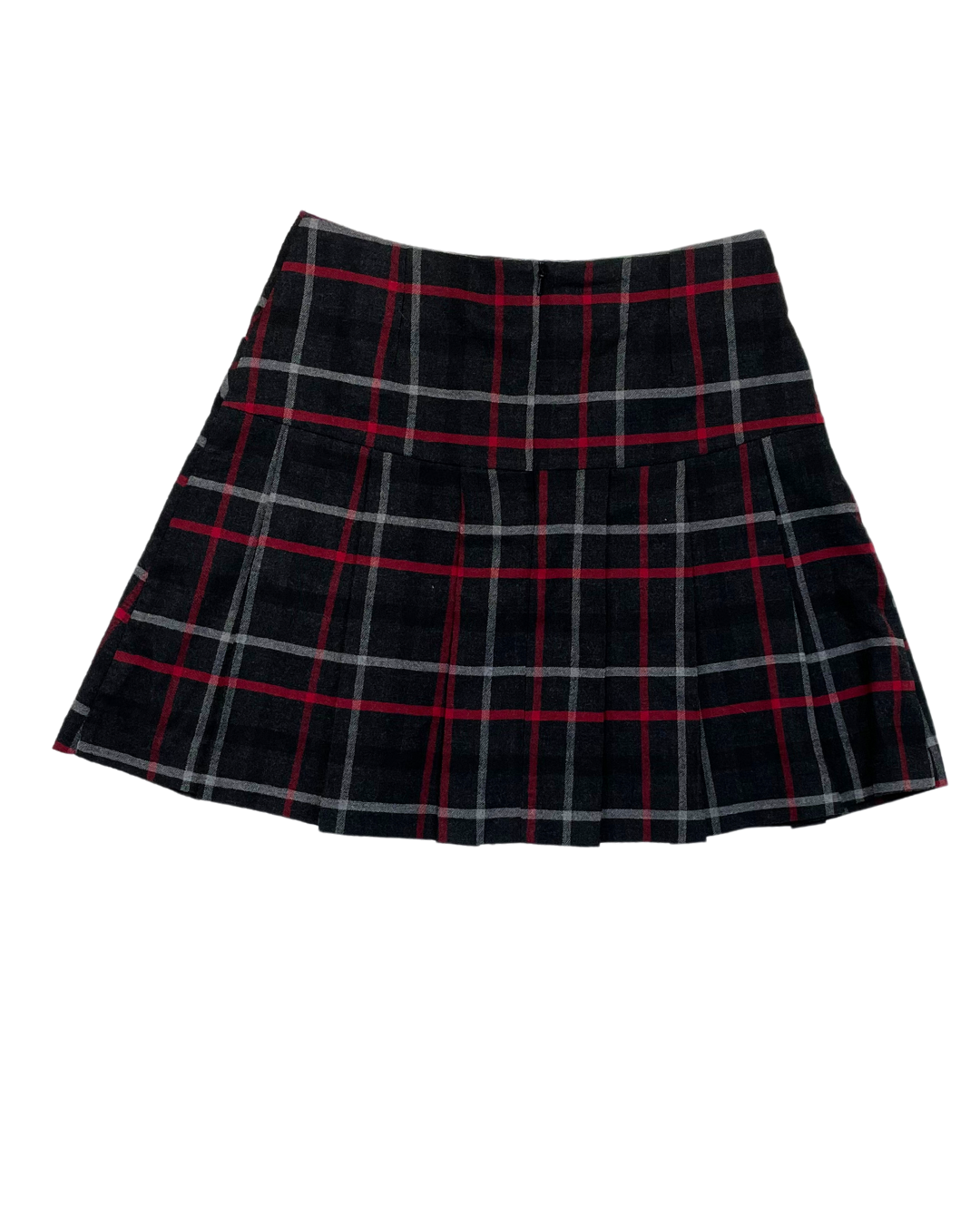 Warehouse Red Checkered Pleated Skirt