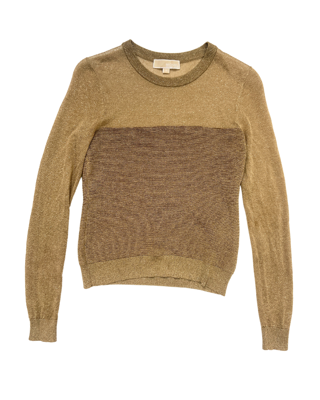second hand Michael Kors Michael Kors Metallic Gold Knit Sweater 14 OWNI