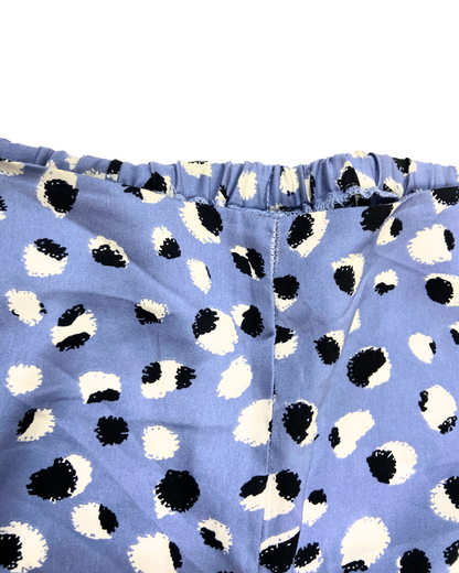 Blue Spotted Wide-Leg Trouser