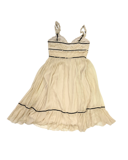 BCBG Maxazira Flowy Cream Mini Dress