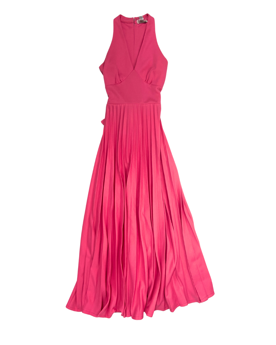 Vintage Pink Pleated Maxi Dress