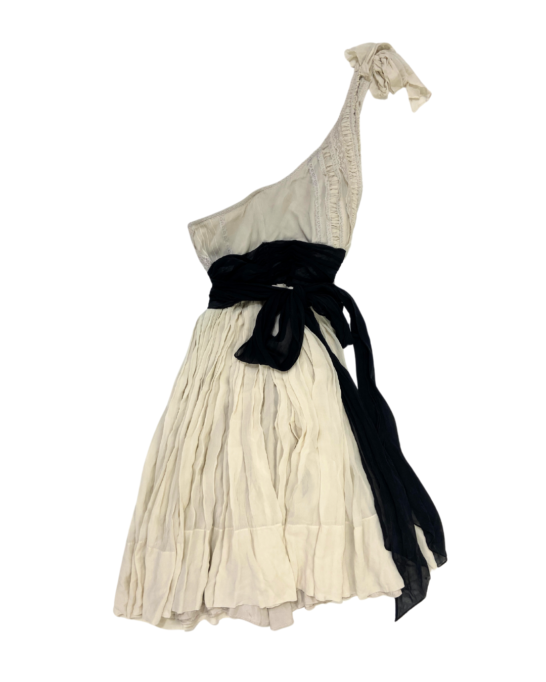 bcbg one shoulder white dress $269 BCBGMAXAZRIA Women's White Malik One Shoulder Ruffle Mini Dress Size US 8