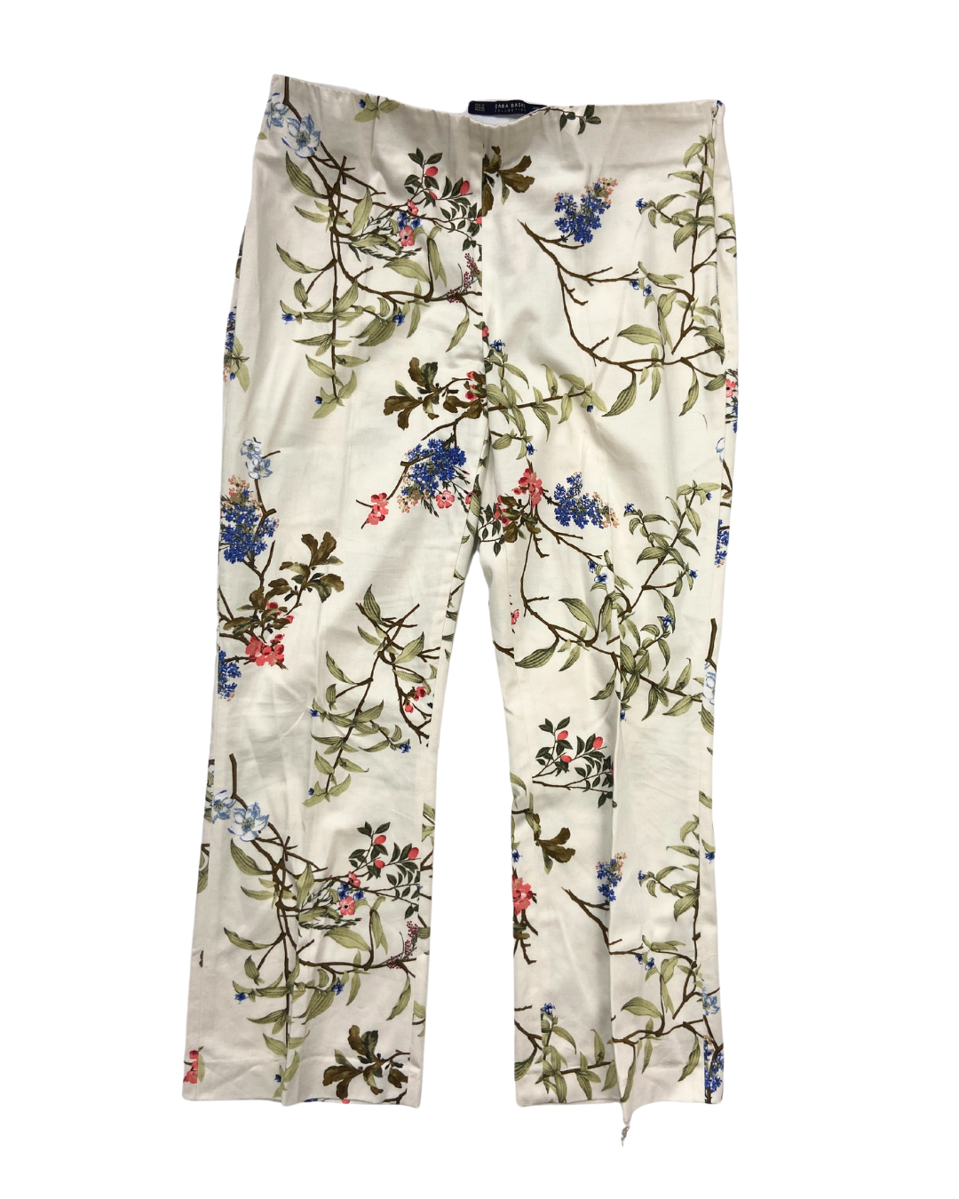 Zara Floral White Trousers