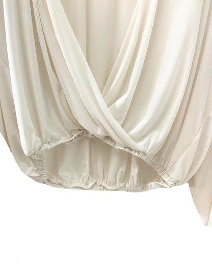 River Island Draped Blouse in Ivory