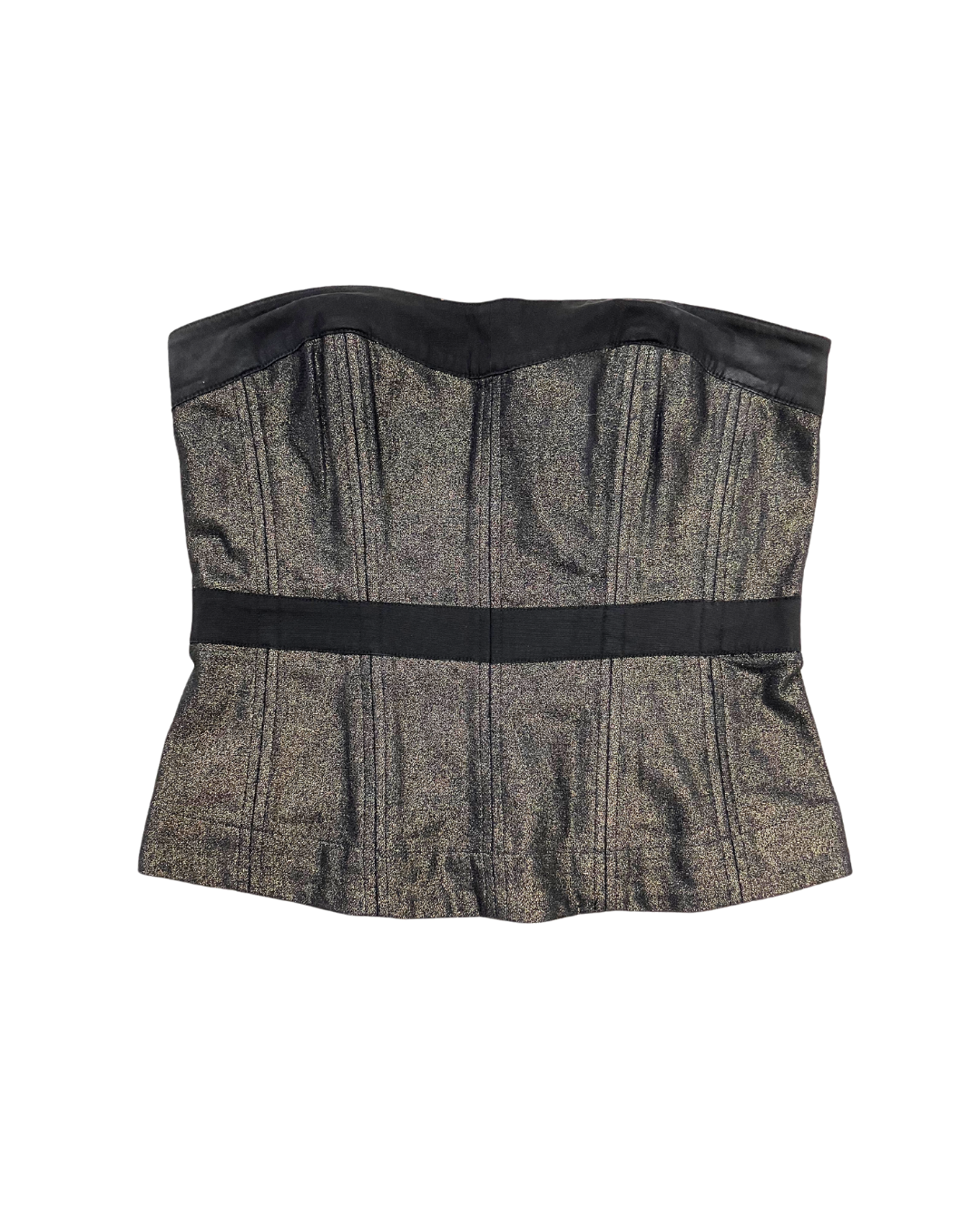 Topshop Black Glitter Corset OWNI Topshop Black Glitter Corset OWNI