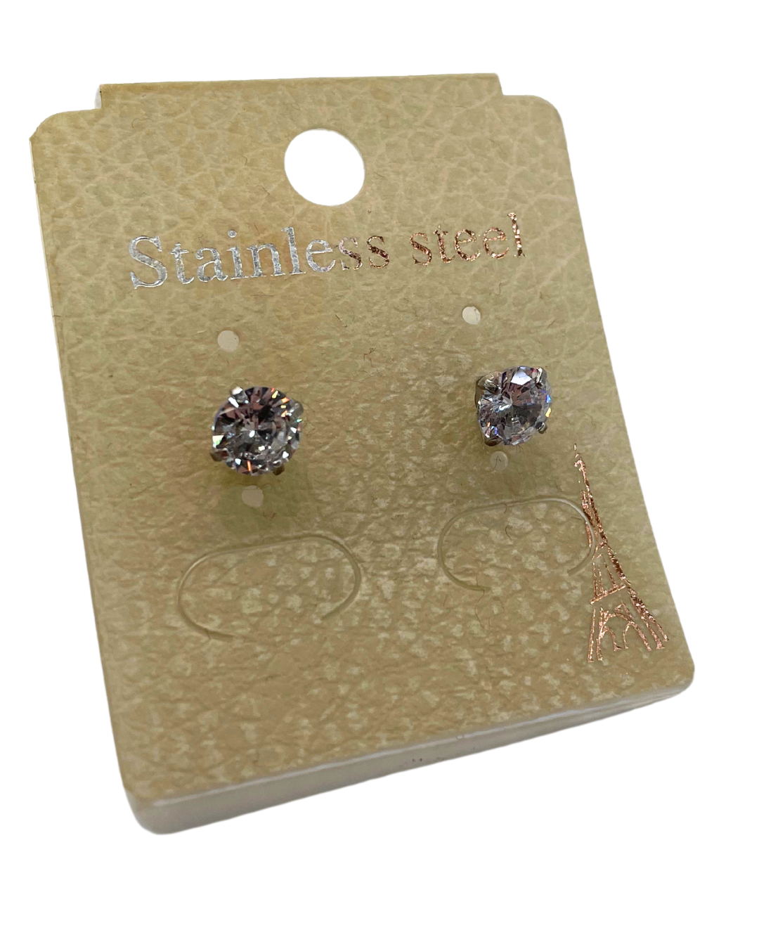 Silver Tone Gem Earrings