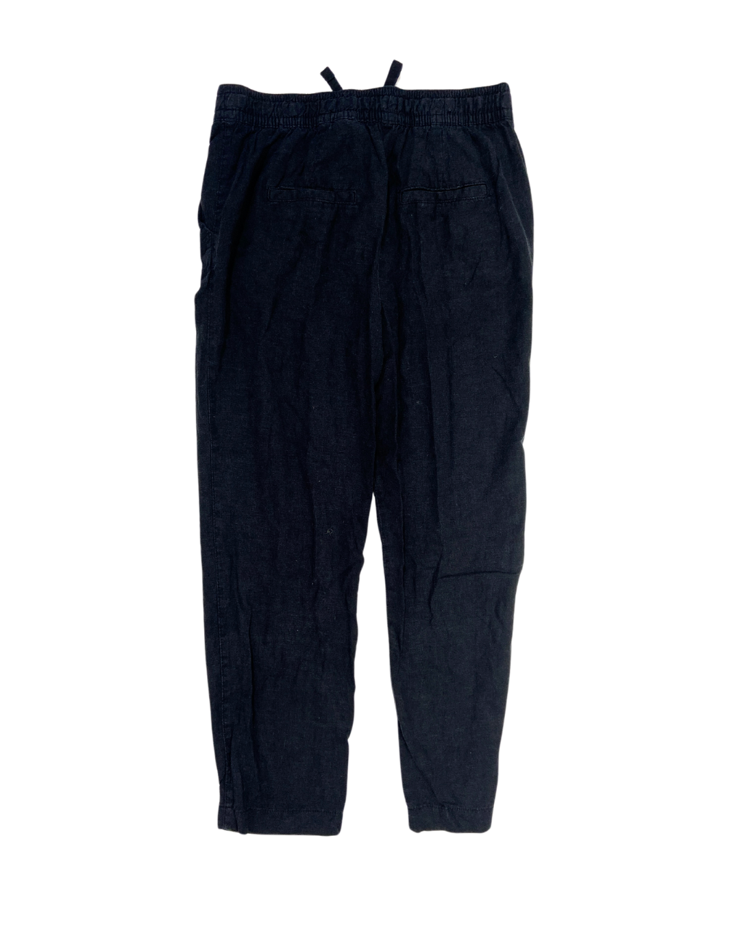 Black Linen Cargo Trousers