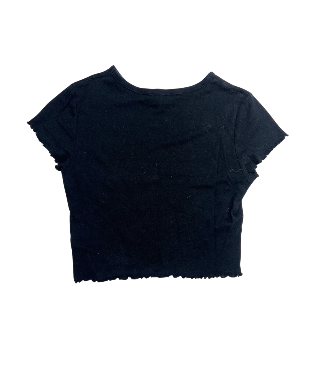 Black Lettuce Hem T-Shirt