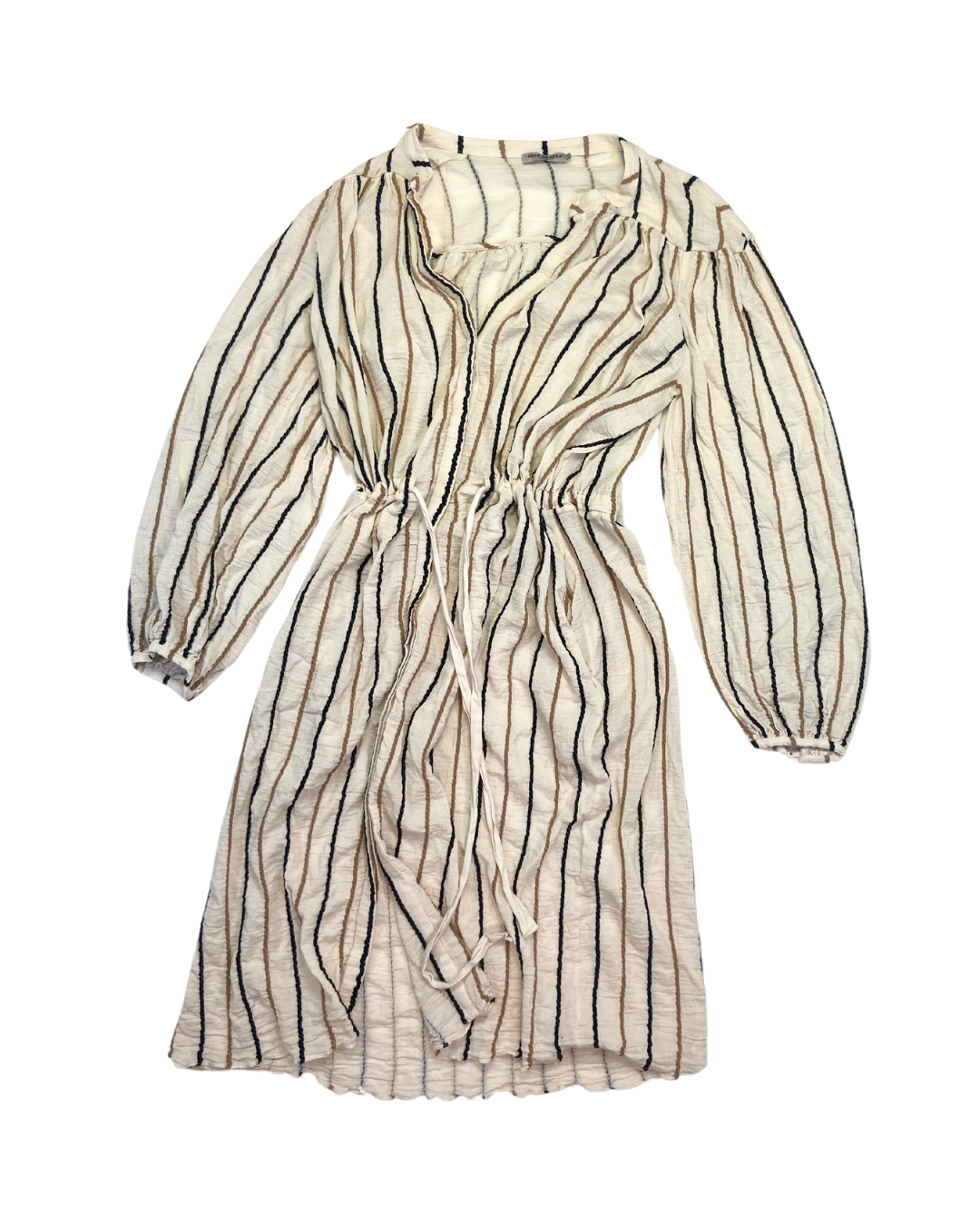 Three Graces Beige Striped Dress