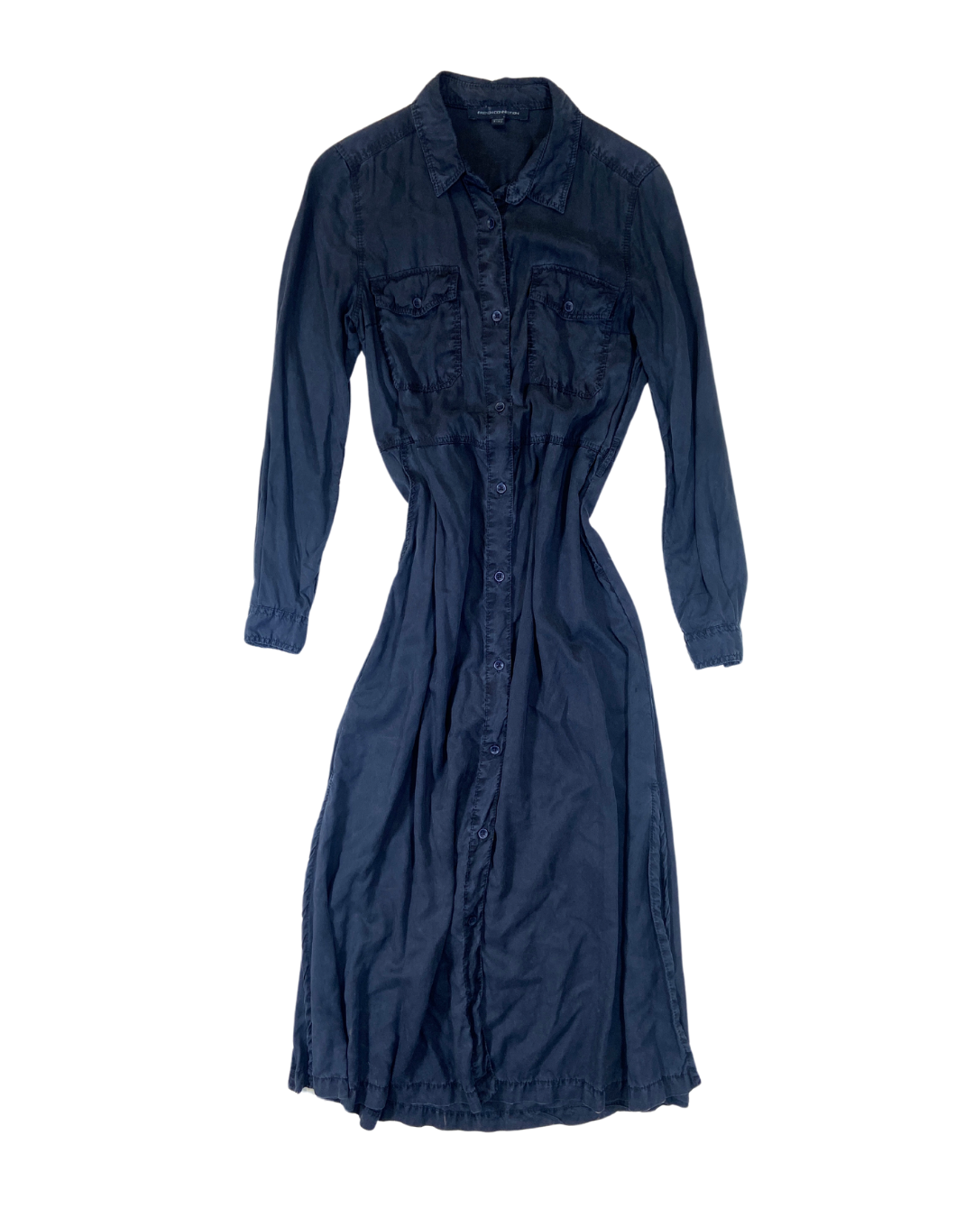 French Connection Navy Button Up Midi Dress