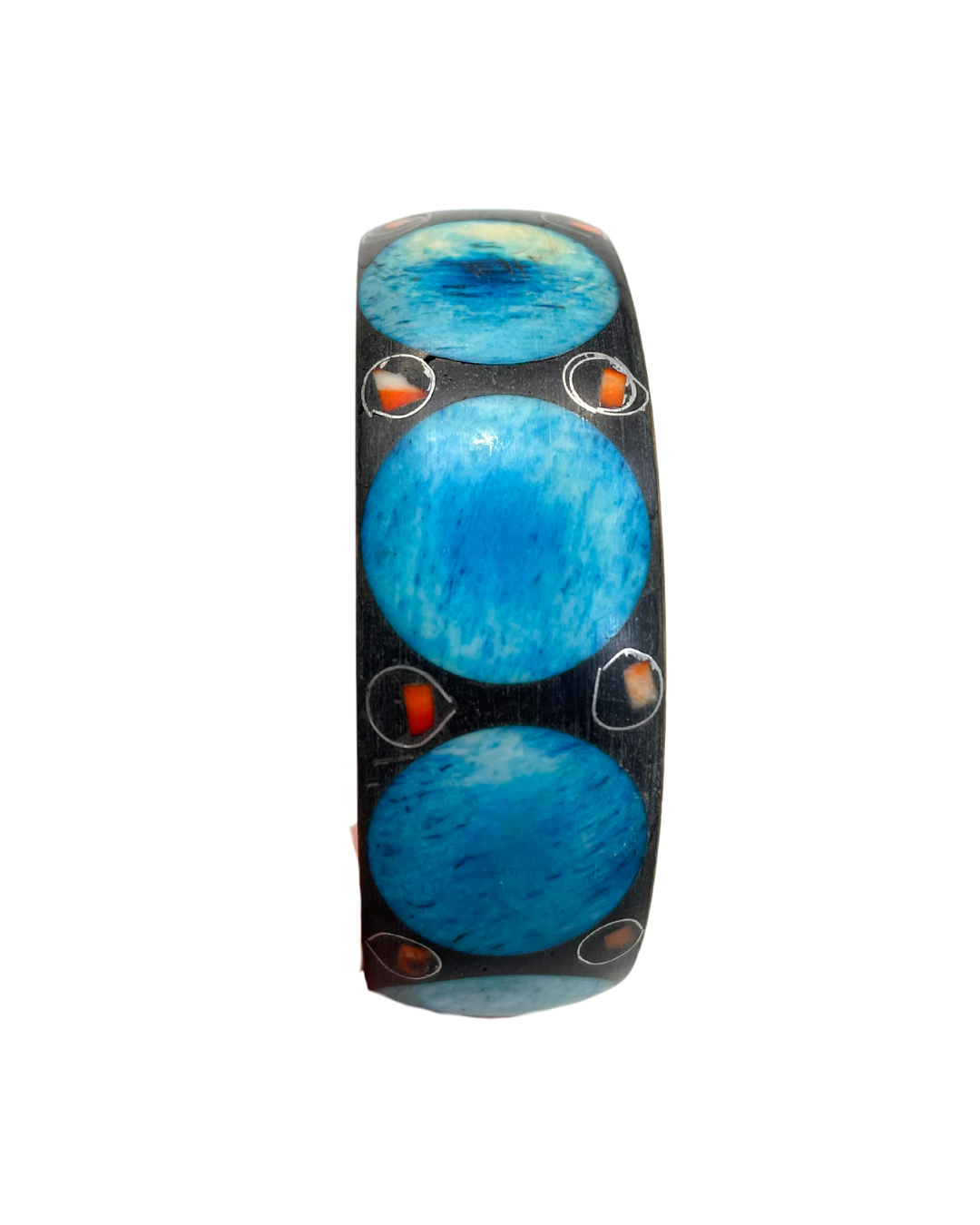 Gold Tone Bangle with Blue Elements