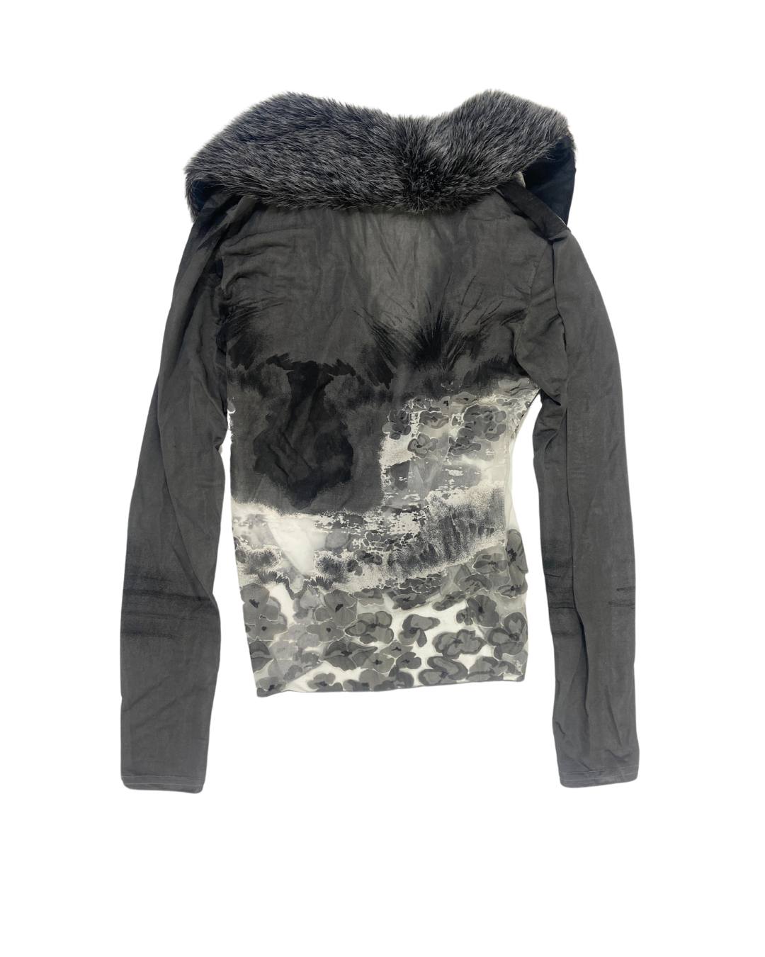 second hand Cerri Cerri Fur Trim Mesh Shirt 9 OWNI