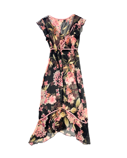 Rampage Floral Mesh Midi Dress