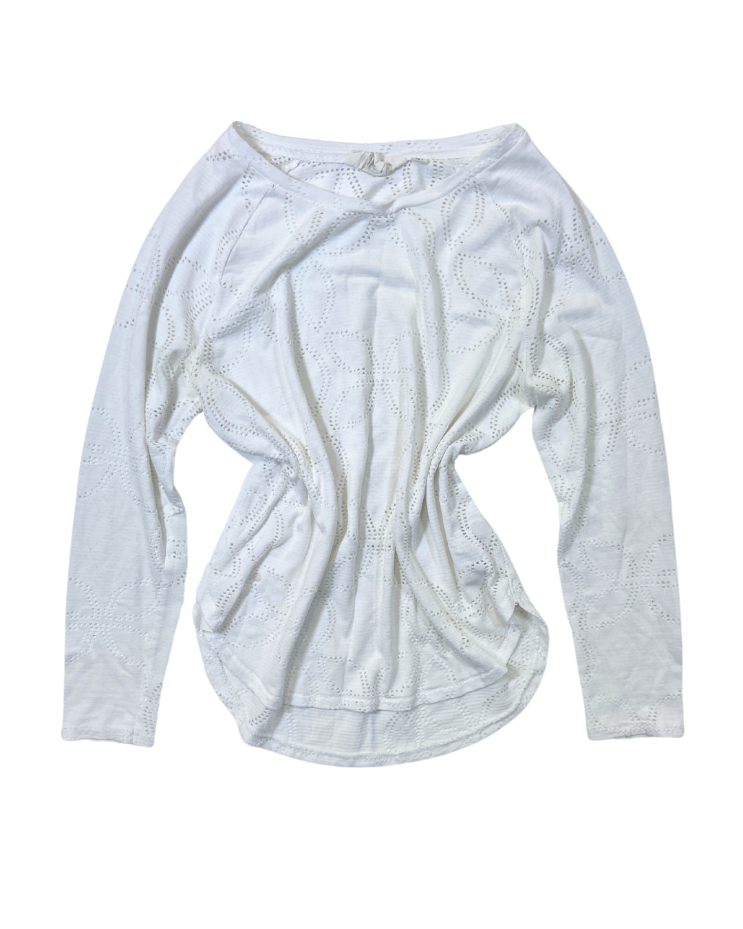 H&M White Floral Cut Out Top