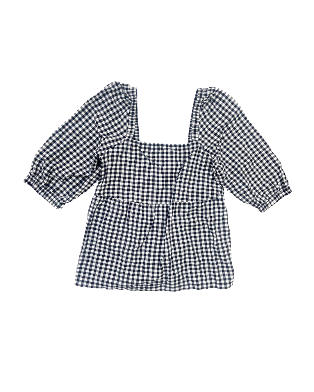 Any Day Gingham Puff Sleeve Top