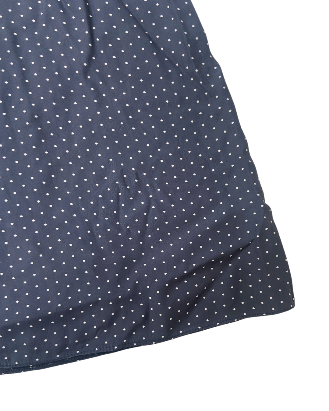 Navy Polka Dot Midi Skirt