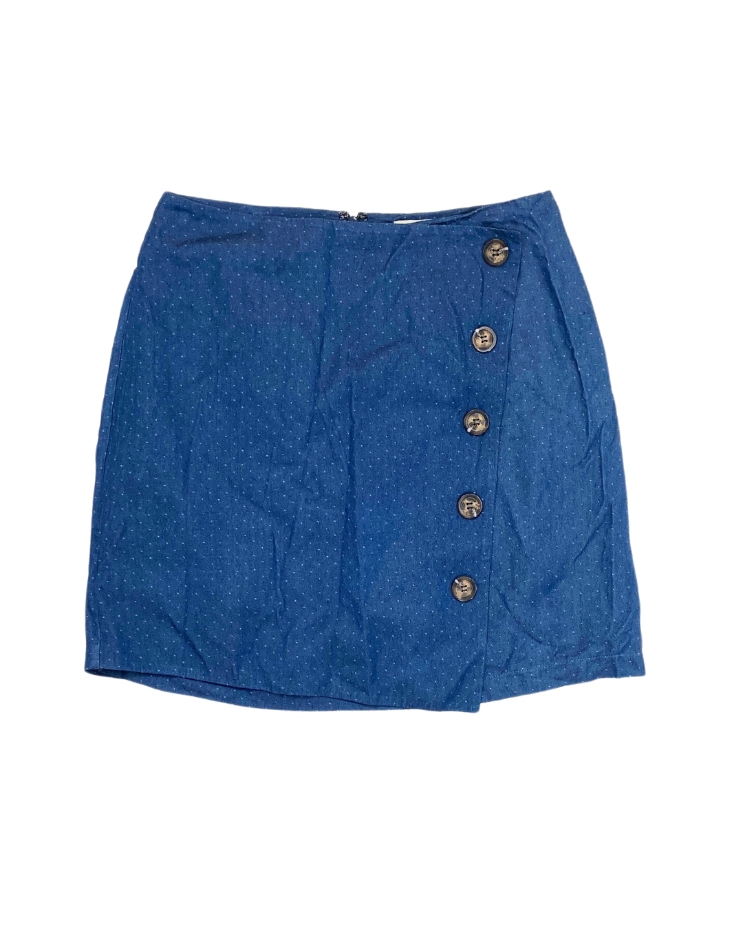 Seen Worn Kept Blue Button Mini Skirt Size M