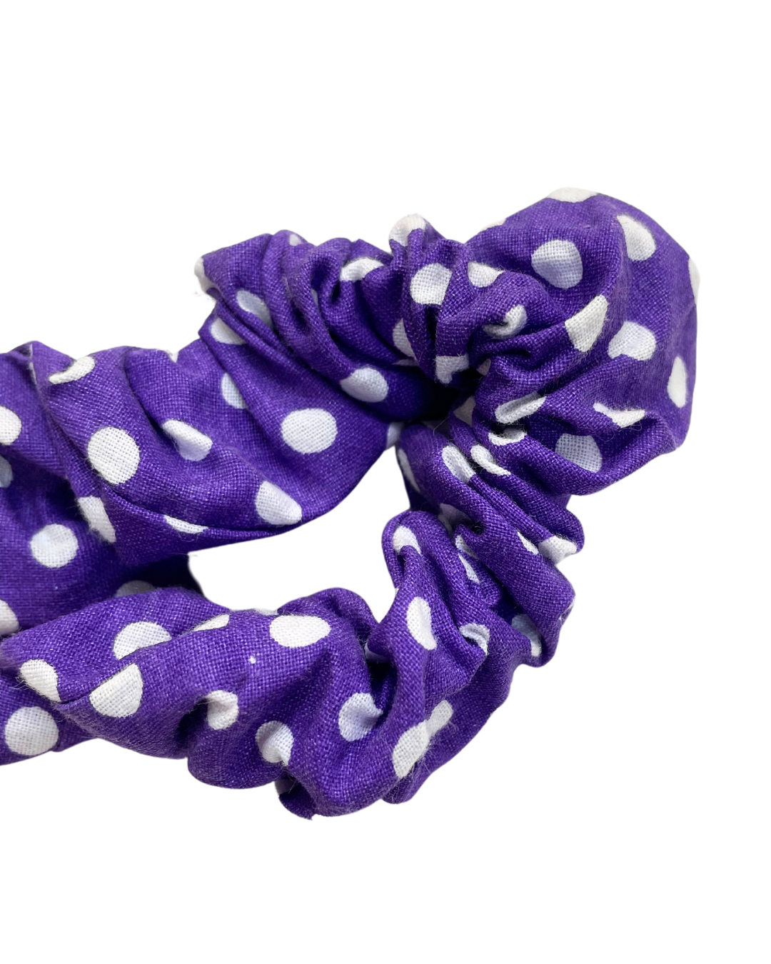 Purple Polka Dot Scrunchie